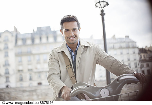 Businessman on bicycle  Paris  France