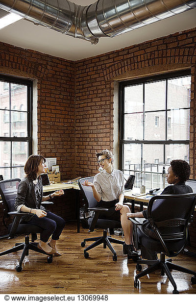 Businesswomen discussing in office
