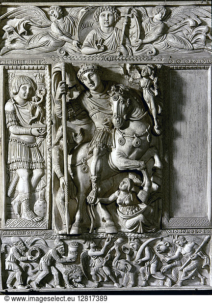 BYZANTINE EMPEROR. Panel from the Barberini ivory diptych BYZANTINE ...