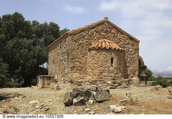 Byzantinische Kapelle Agios Georgios Galatas  Ausgrabungsstätte Agia Triada  Kreta  Griechenland  Europa