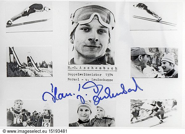 C  Aschenbach  Hans-Georg  * 25.10.1951  deut. Sportler (Skispringer)  Autogrammkarte  1970er Jahre