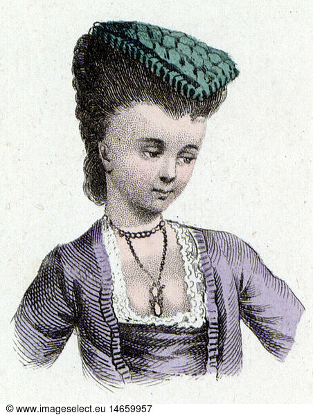 C  SG hist.  Mode  18. Jahrhundert  Leipziger Haartracht  1787