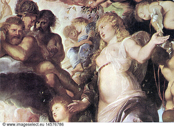 C  SG hist.  Religion  Antike  Griechische Mythologie  'Die Versammlung der GÃ¶tter'  GemÃ¤lde von Peter Paul Rubens (1577 - 1640)  1602  Ausschnitt  GemÃ¤ldegalerie der Prager Burg  Prag