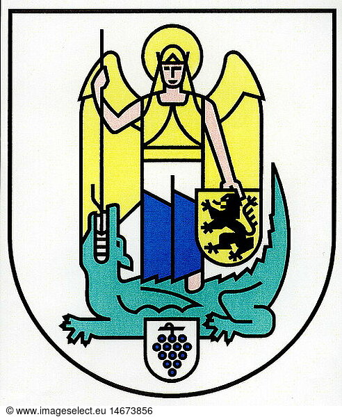 C  SG  Wappen & Embleme  Jena  Stadtwappen  ThÃ¼ringen  BRD C, SG, Wappen & Embleme, Jena, Stadtwappen, ThÃ¼ringen, BRD,