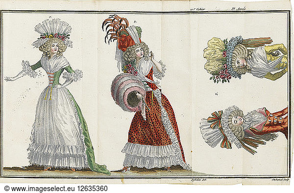 Cabinet des Modes  ou les Modes nouvelles  1786-1788. Künstler: Anonym