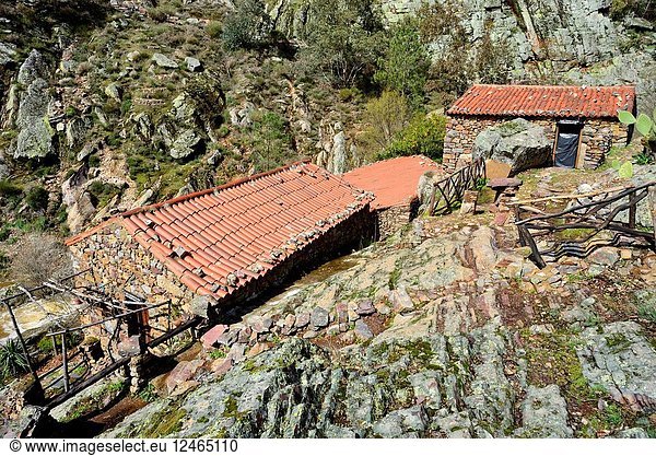 Cabins and mill in the Geopark of Penha Garcia  Castelo Branco  Portugal