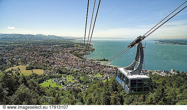 Cable car Bregenz Switzerland aerial view