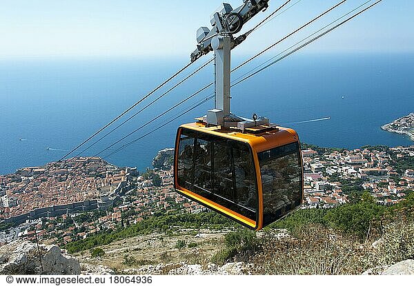 Cable car  Dubrovnik  Dalmatia  Croatia  Europe