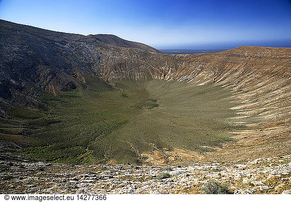 Caldera Montana Blanca  Volcanos Natural Park  Lanzarote  Canary Islands  Spain  Europe