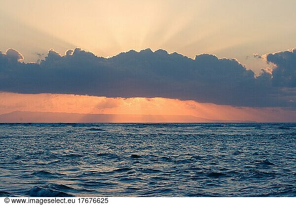 Calm ocean on tropical sunrise
