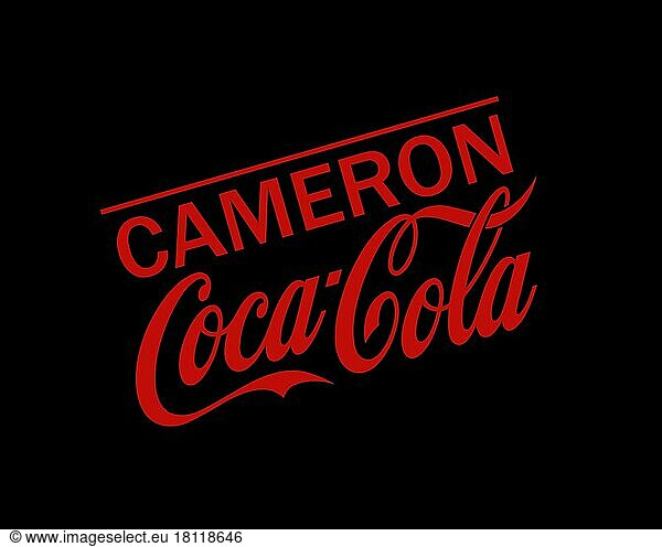 Cameron Coca Cola  gedrehtes Logo  Schwarzer Hintergrund