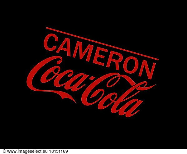Cameron Coca Cola  gedrehtes Logo  Schwarzer Hintergrund B