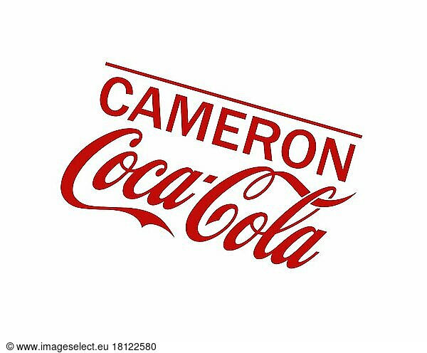 Cameron Coca Cola  gedrehtes Logo  Weißer Hintergrund B