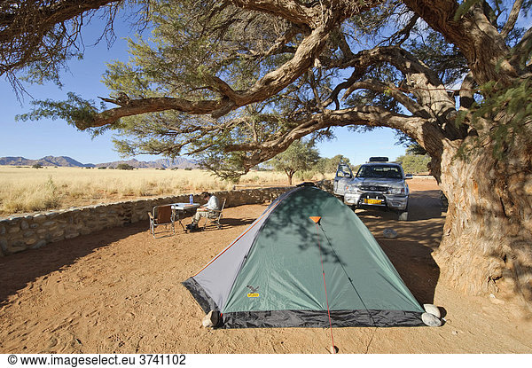 Camping ground at Sesriem Canyon  Republic of Namibia  Africa