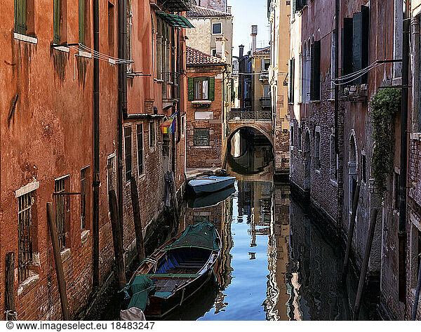 Canal with gandola at Venice  Italy