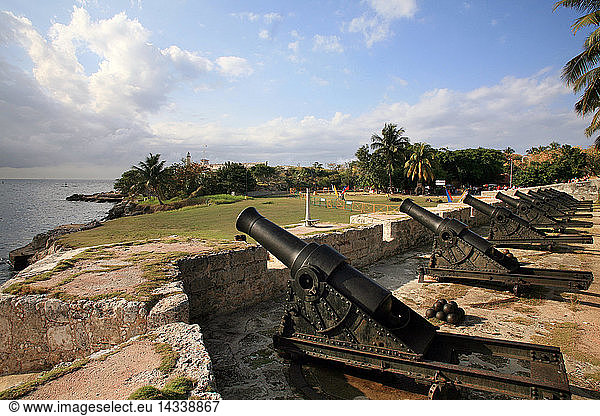 Cannons  San Carlos de la Cabana fortress  Havana  Cuba island  West Indies  Central America