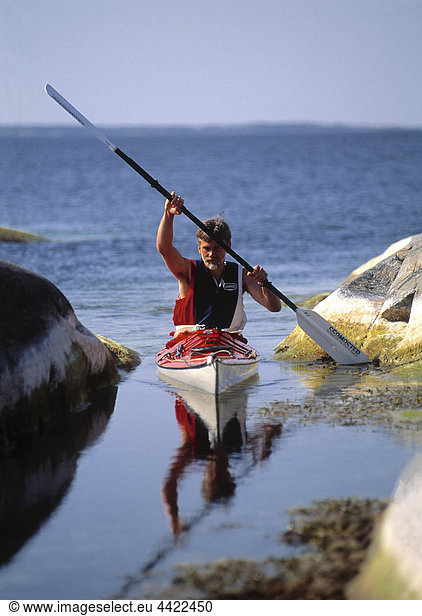 Canoeist in the archipelago