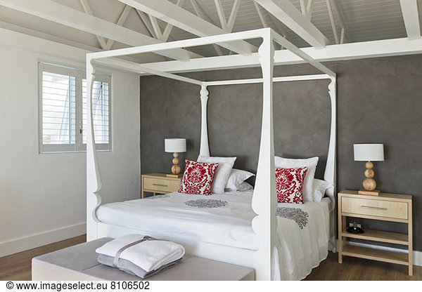 Canopy bed in luxury bedroom