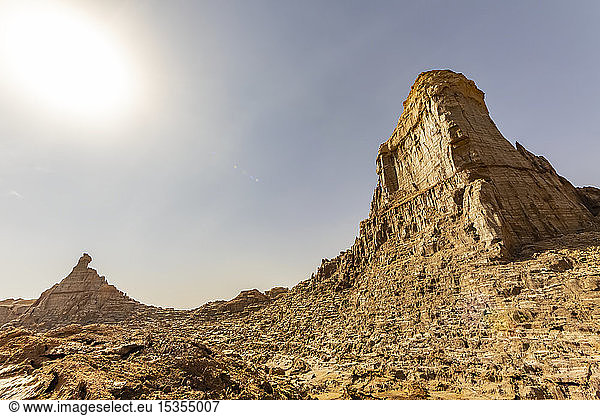 Canyon made of salt (mainly sodium chloride  potassium and magnesium)  Danakil Depression; Dallol  Afar Region  Ethiopia