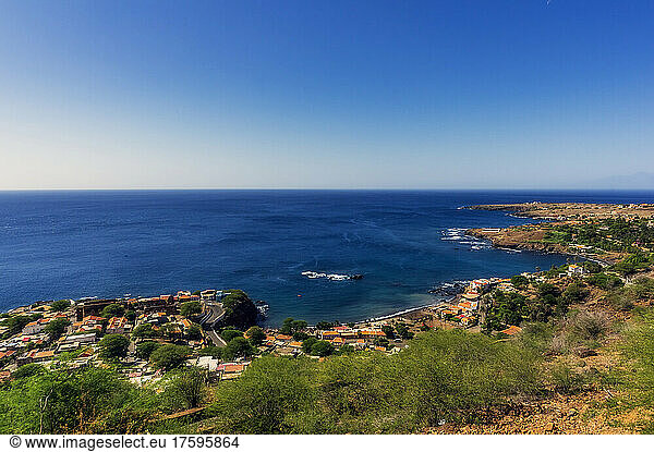 Cape Verde  Sao Vicente  Mindelo  Coastal city in summer with Atlantic ocean in background