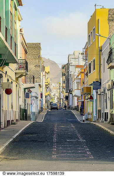 Cape Verde  Sao Vicente  Mindelo  Empty city street