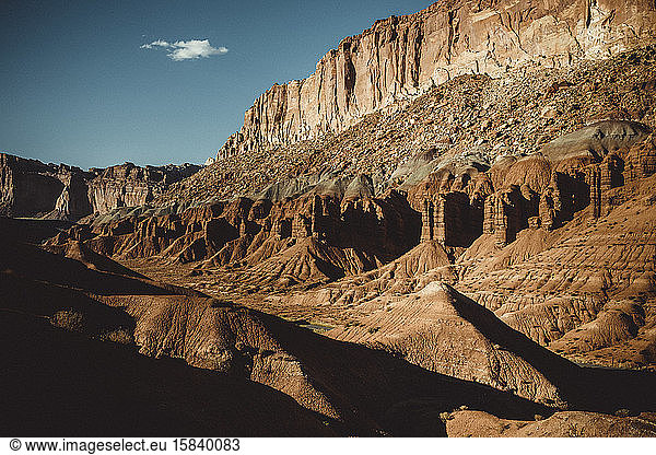 Capitol reef national park environment at sunset