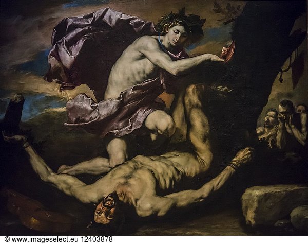 Capodimonte National Art Museum  Jusepe de Ribera painting Apollo and Marsyas  1637  Naples  Italy.
