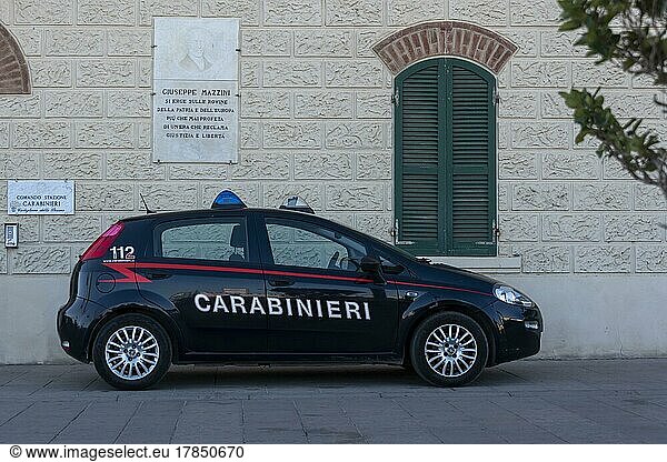 Carabinieri  police car  emergency vehicle  Castiglione della Pescaia  Tuscany  Italy  Europe