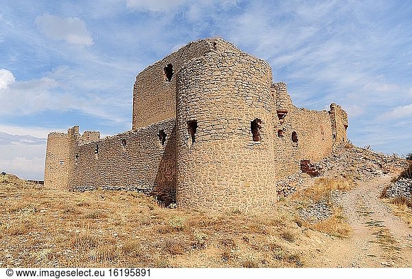 Caracena Burg 15. Jahrhundert. Provinz Soria Kastilien und Leon Spanien.