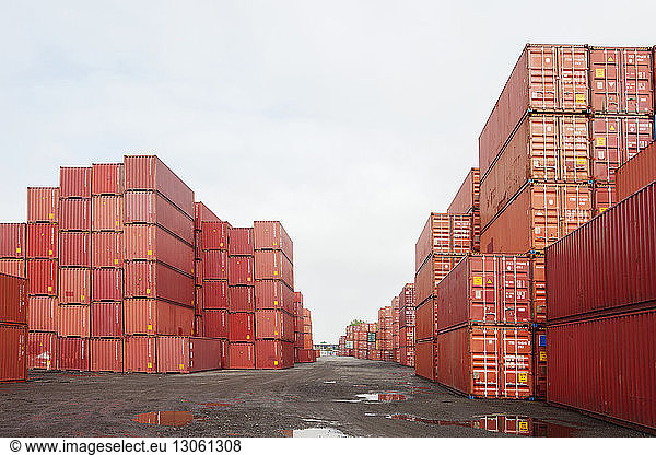 Cargo containers at commercial dock