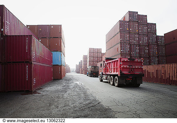 Cargo containers at commercial dock