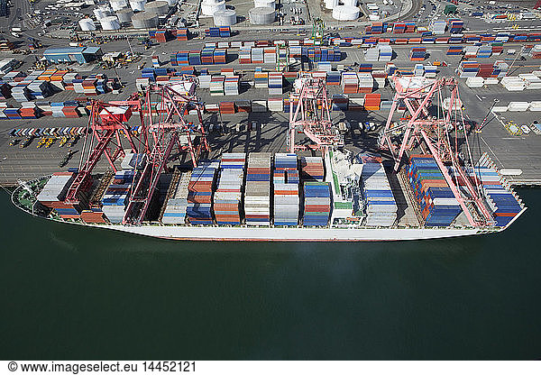 Cargo containers on commercial dock