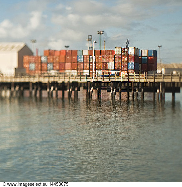 Cargo Shipping Containers on a Dock