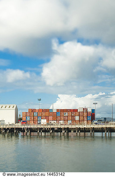 Cargo Shipping Containers on a Dock