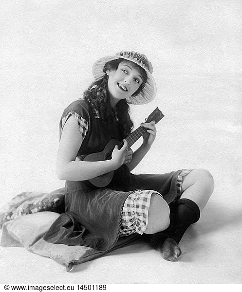Carmel Myers Playing Ukulele  1920s
