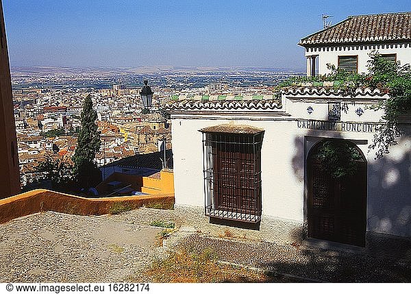 Carmen de Roncon and overview of the city. Granada  Spain.