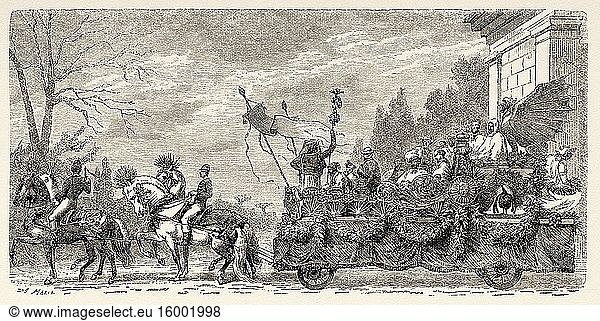 Carnival in Rome  French Academy  Rome. Italy  Europe. Trip to Rome by Francis Wey 19Th Century.