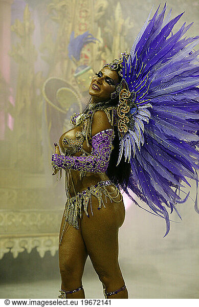 Carnival parade at the Sambodrome  Rio de Janeiro  Brazil.