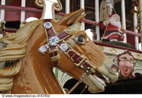 Carousel horse  Erfurt  Thuringia  Germany  Europe