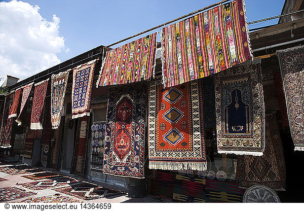 Carpet shop in Pergamon old town  Turkey  Europe