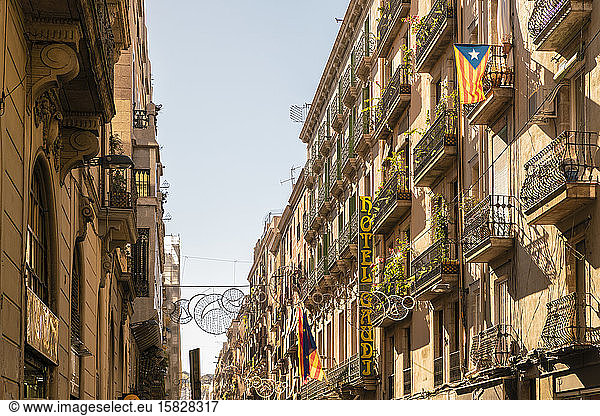 Carrer de Ferran street in gothic quarter in barcelona in summer