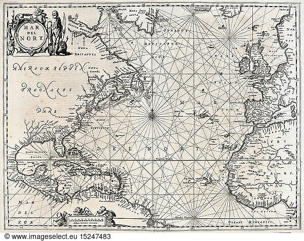 Cartography Cartography, map of The North See, in 'Atlas Novus', by ...