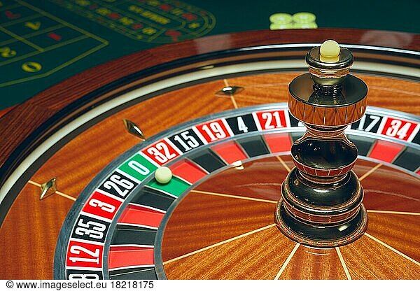 Casino Roulette with ball. Winning combination