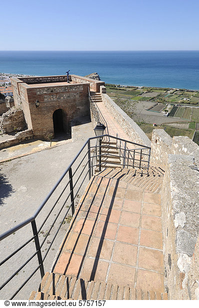 Castillo Arabe Maurische Burg und Kastell Salobrena Provinz Granada Andalusien Spanien Europa