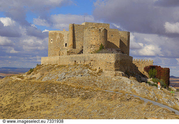 Castillo de Consuegra,  Burg des Johanniterordens,  Burg von Consuegra,  Consuegra,  Provinz Toledo,  Route des Don Quijote oder Don Quixote,  Castilla-La Mancha,  Spanien,  Europa