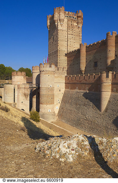 Castillo de la Mota aus dem 15. Jahrhundert,  Medina del Campo,  Valladolid Provinz,  Kastilien-LeÛn,  Spanien,  Europa