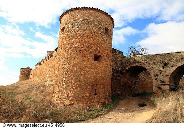 Castle in Almenar village  Soria province  Castile  Spain