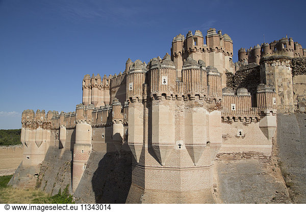 Castle of Coca built 15th century Coca Segovia Castile y Leon Spain Europe