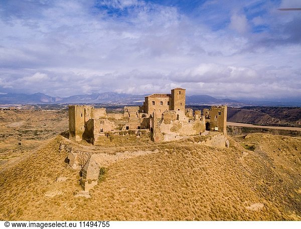 Castle of Montearagon,  XI century,  municipality of Quicena,  Huesca province,  declared National Monument in 1931,  Pyrenean mountain range,  Aragon ,  Spain