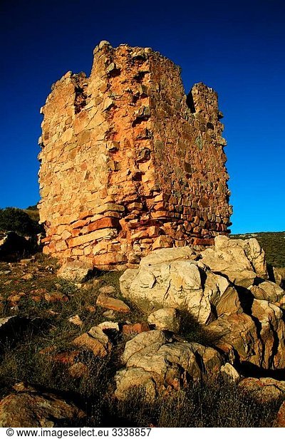 Castle ruins  Berrueco  Zaragoza province  Aragon  Spain